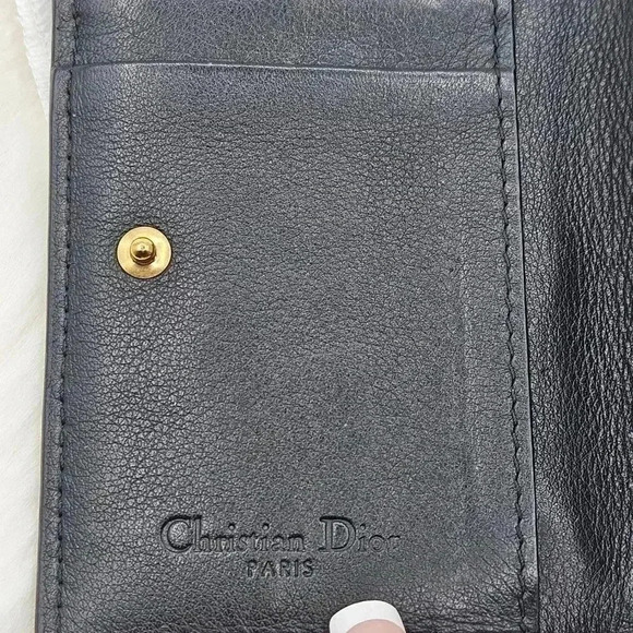 Dior Black Leather Studded Flap Card Holder - Picture 12 of 16
